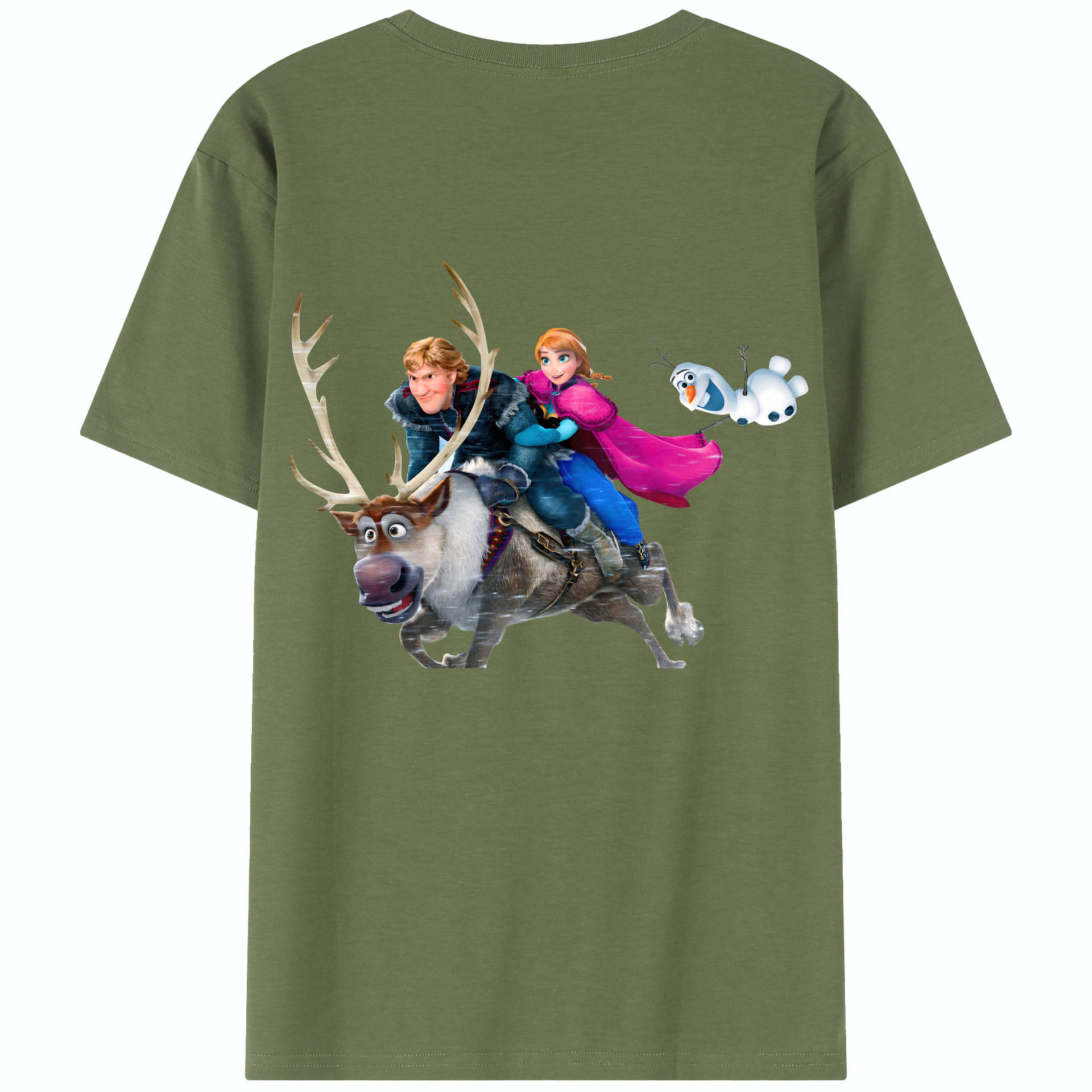 （画像用） アナと雪の女王 アンナ エルサ Frozen Anna Elsa 綿100％半袖Tシャツ（背面プリント）